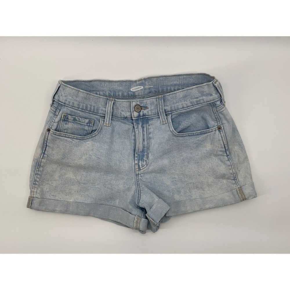 Old Navy Boyfriend Denim Shorts Light Wash Cuffed Stretch Size 6 Women